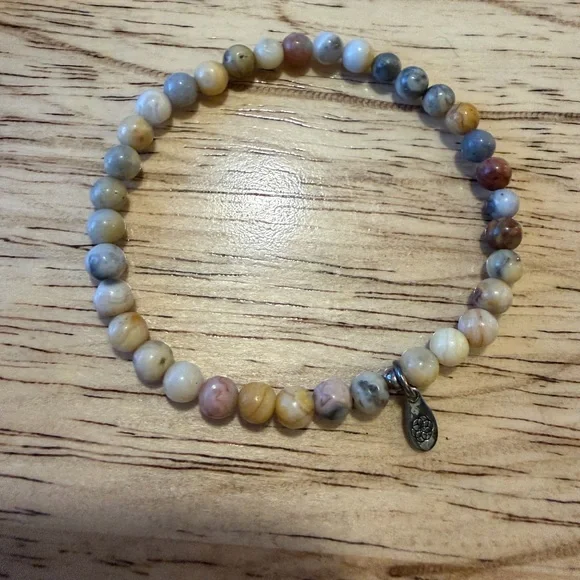 💎Bamboo leaf Energy Tiny Rituals stones bracelet beige neutrals colors - Picture 2 of 5